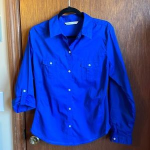 Old Navy dress blouse. Solid blue. Size large.